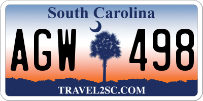 SC license plate AGW498
