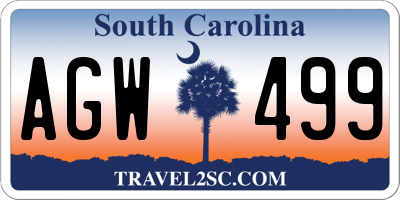 SC license plate AGW499