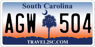 SC license plate AGW504