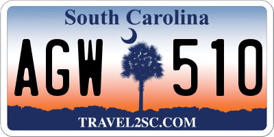 SC license plate AGW510