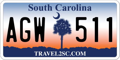 SC license plate AGW511