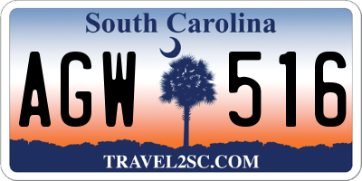 SC license plate AGW516