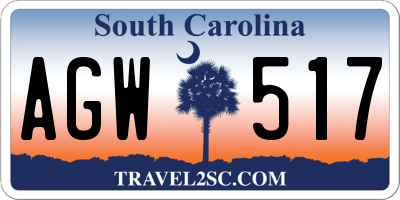 SC license plate AGW517