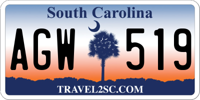 SC license plate AGW519