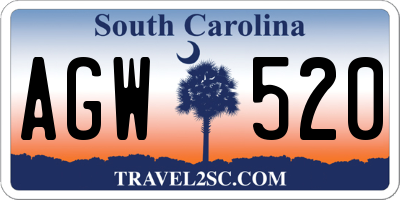 SC license plate AGW520