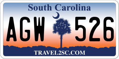 SC license plate AGW526