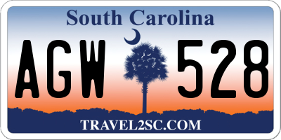 SC license plate AGW528