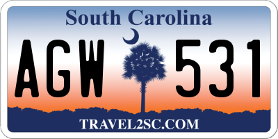 SC license plate AGW531
