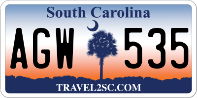 SC license plate AGW535