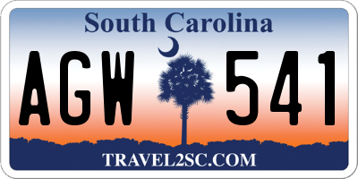 SC license plate AGW541