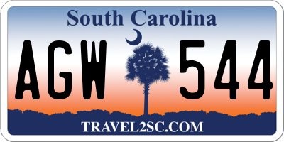 SC license plate AGW544