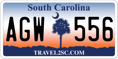 SC license plate AGW556
