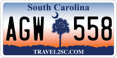 SC license plate AGW558