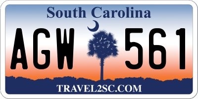 SC license plate AGW561