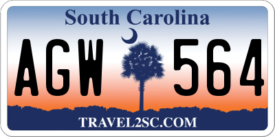 SC license plate AGW564