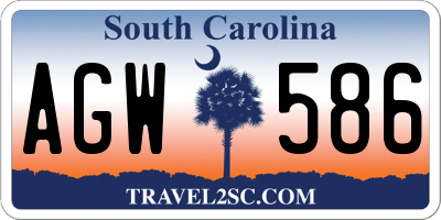 SC license plate AGW586