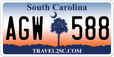 SC license plate AGW588