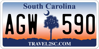 SC license plate AGW590
