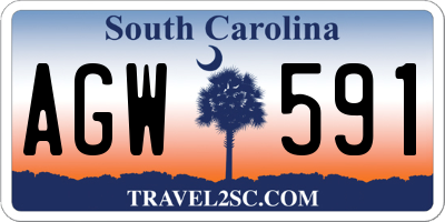 SC license plate AGW591