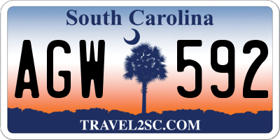 SC license plate AGW592