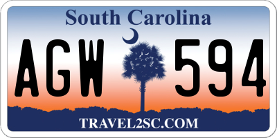 SC license plate AGW594
