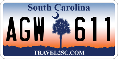 SC license plate AGW611