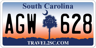 SC license plate AGW628