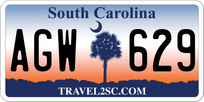 SC license plate AGW629