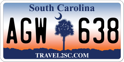 SC license plate AGW638