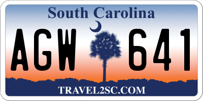 SC license plate AGW641