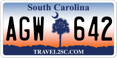SC license plate AGW642