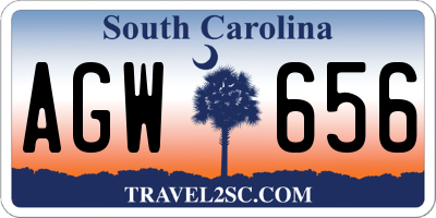 SC license plate AGW656