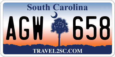 SC license plate AGW658