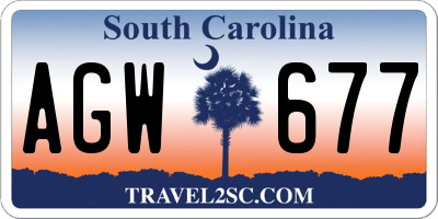 SC license plate AGW677