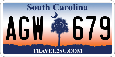 SC license plate AGW679