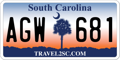 SC license plate AGW681