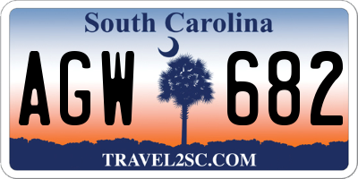 SC license plate AGW682