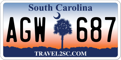 SC license plate AGW687