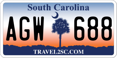 SC license plate AGW688