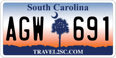 SC license plate AGW691