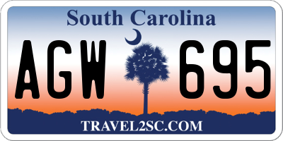 SC license plate AGW695