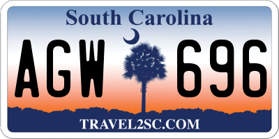 SC license plate AGW696