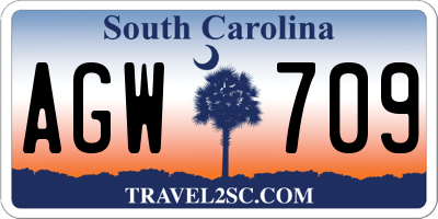 SC license plate AGW709