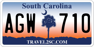 SC license plate AGW710
