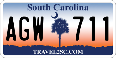 SC license plate AGW711