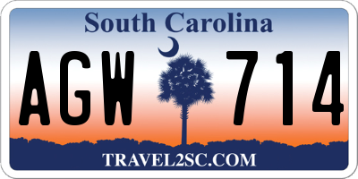 SC license plate AGW714
