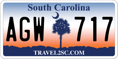 SC license plate AGW717