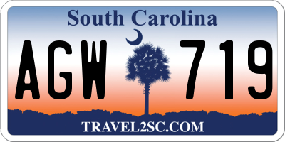 SC license plate AGW719