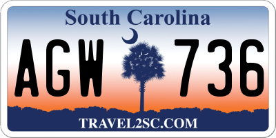 SC license plate AGW736