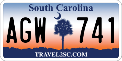 SC license plate AGW741